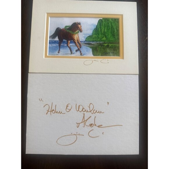 Hawaiian Horse Print "Holau O Waiulau" By Artist Jim Warren In 5"x7" White Distr - Picture 4 of 7